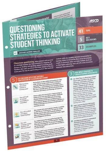 Questioning Strategies to Activate Student Thinking (Quick Reference Guide 25-Pack)
