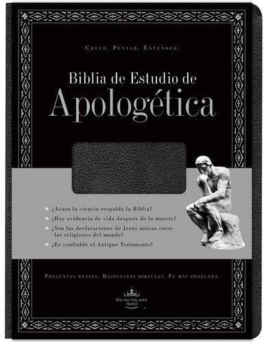 Biblia de Estudio de Apologética, negro imitación piel