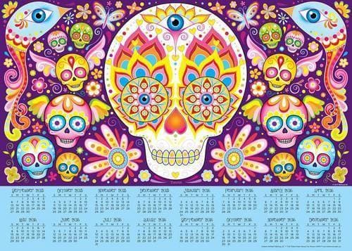 2016 Sugar Skulls 16-Month Calendar Poster