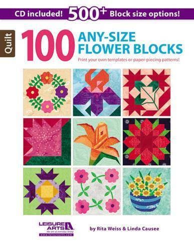 100 Any- Size Flower Blocks - Print Your Own Templates or Paper-Piecing Patterns!