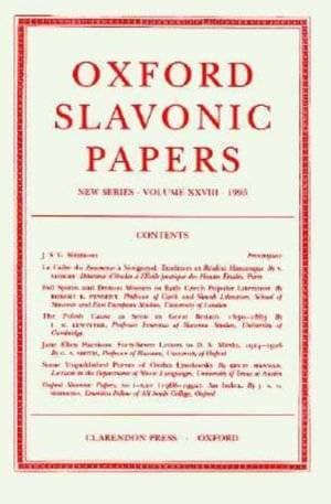 Oxford Slavonic Papers: v.28