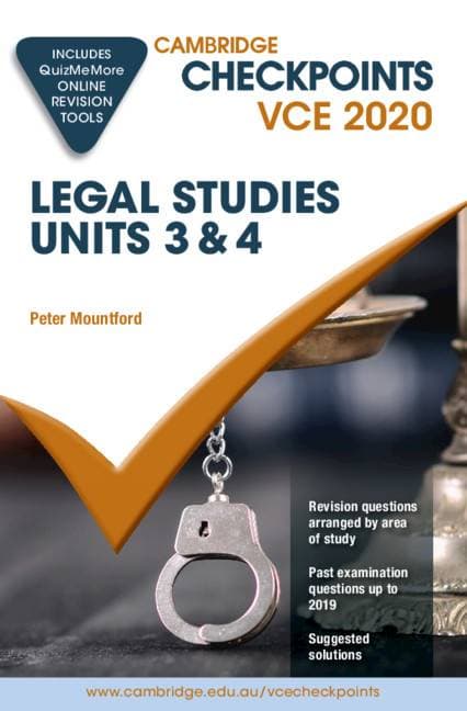 Cambridge Checkpoints VCE Legal Studies Units 3&4 2020